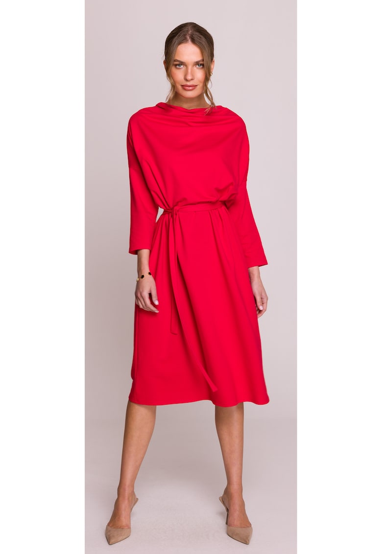 Rochie oversize din modal - - Rosu