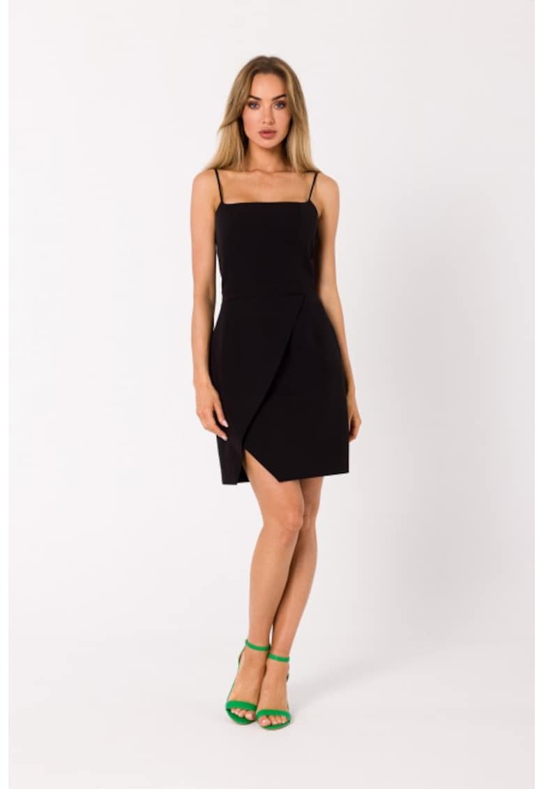 Rochie mini eleganta cu bretele - - Negru