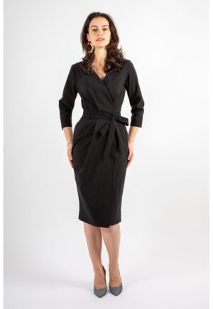 Rochie midi petrecuta Nora - Negru
