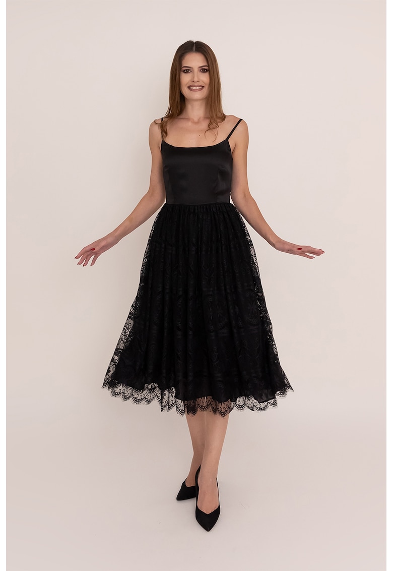 Rochie midi fara maneci Zoe - Negru