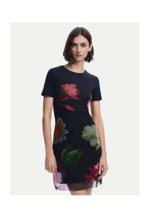 Rochie dama  25SWVK14 - Poliester/Bumbac - Negru