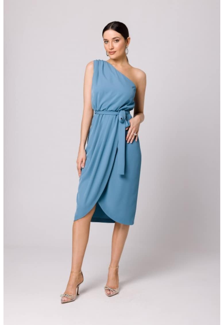 Rochie eleganta cu un umar - - Albastru