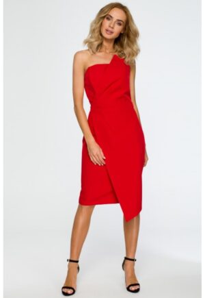 Rochie midi cambrata - - Rosu