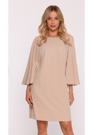 Rochie cu maneci liliac - bej - Bej