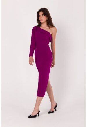 Rochie creion cu un umar - - Roz
