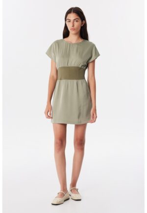 Rochie scurta cu fermoar - Verde pal