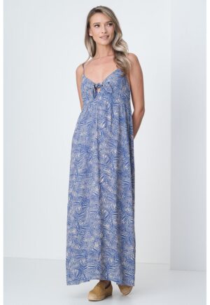 Rochie maxi evazata - Albastru lavanda