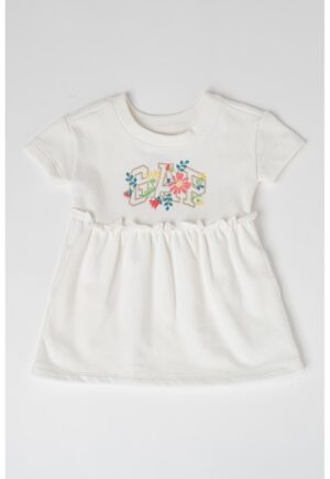 Rochie evazata cu logo - Alb