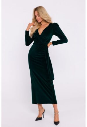 Rochie de seara maxi din velur - Verde