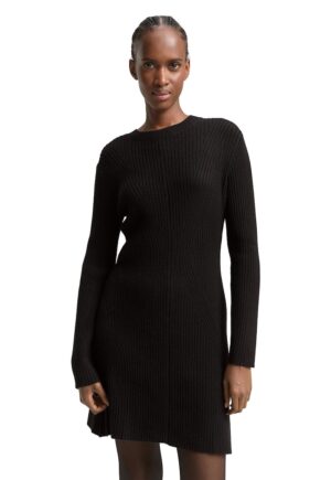 Rochie mini din tricot - Negru