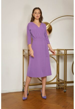 Rochie evazata cu decolteu cache-coeur