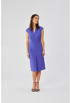 Rochie creion cu decolteu in V - - Violet