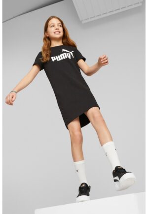 Rochie-tricou cu imprimeu logo ESS+ - Alb/Negru