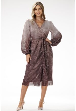 Rochie -  A702 - paiete - maro - poliester