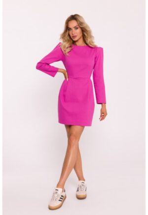 Rochie mini cu maneci lungi - Roz