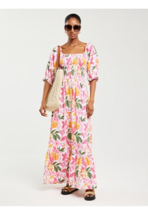 Rochie maxi cu imprimeu floral Dinova