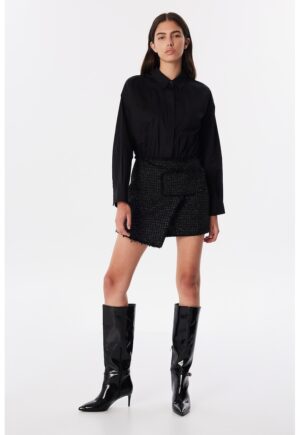 Rochie scurta din bumbac - Negru