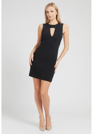 Rochie mini cu decupaj frontal - Negru