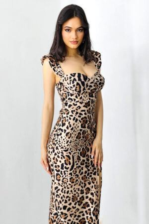 slit adanc si imprimeu animal print leopard