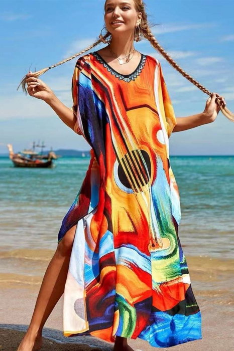Rochie boema de plaja lunga oversize