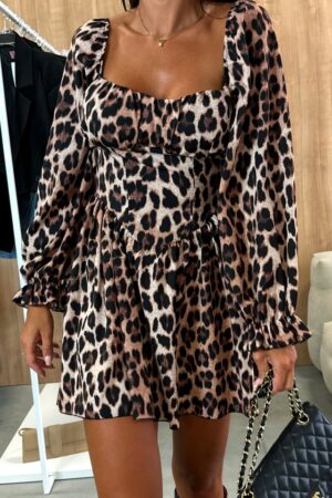 cu animal print si maneca lunga bufanta