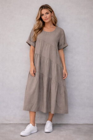 Rochie midi oversized din poplin de bumbac