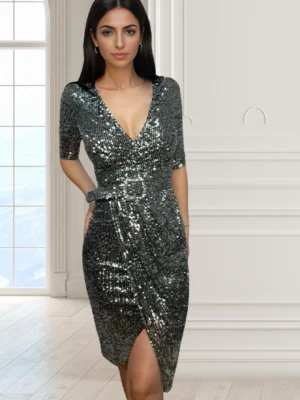 Rochie eleganta cu paiete stralu...