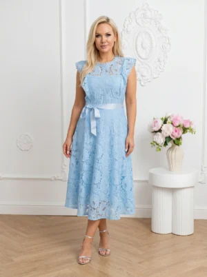 Rochie eleganta din dantelă bleu...