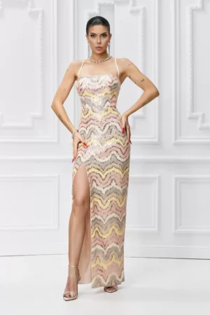 Rochie eleganta din paiete cu croi mulat