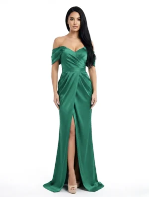 Rochie eleganta lunga din tafta verde