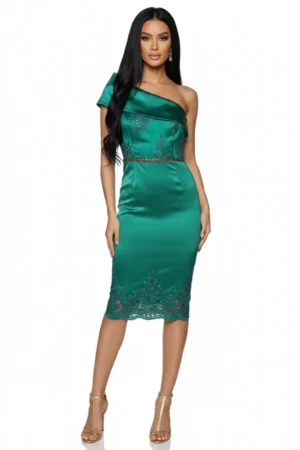 Rochie eleganta din tafta cu broderie