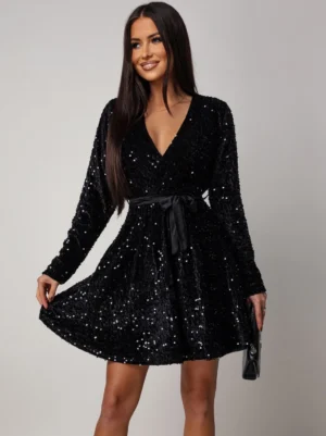 Rochie eleganta neagra scurta cu...