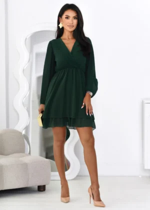 Rochie eleganta scurta verde cu ...