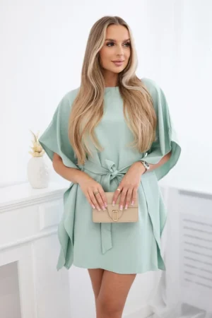 Rochie eleganta verde menta cu m...