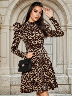 Rochie cu imprimeu leopard Flaviana