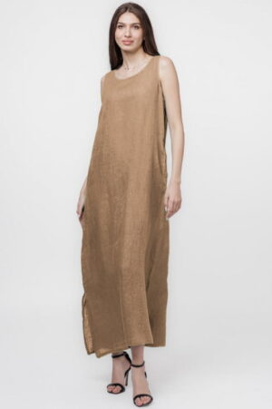 Rochie lunga A-line din in
