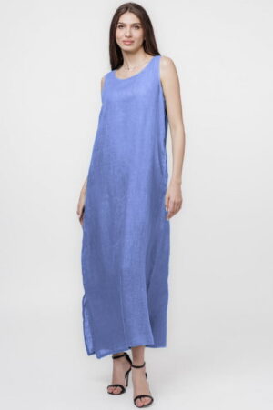 Rochie lunga A-line din in