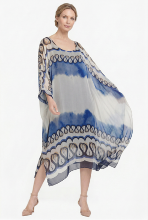 Rochie lunga dama din matase vaporoasa