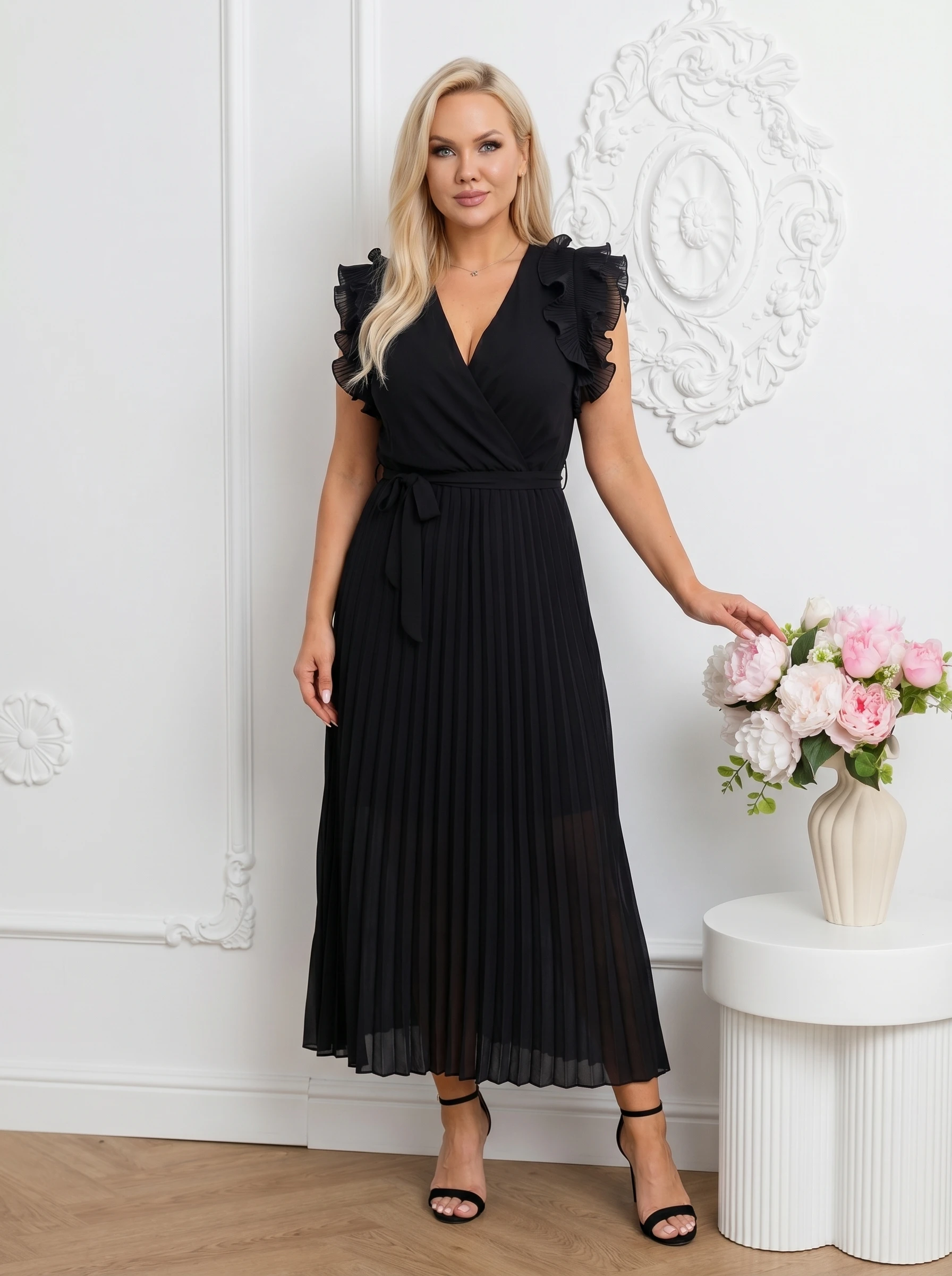 Rochie lunga eleganta neagra cu ...