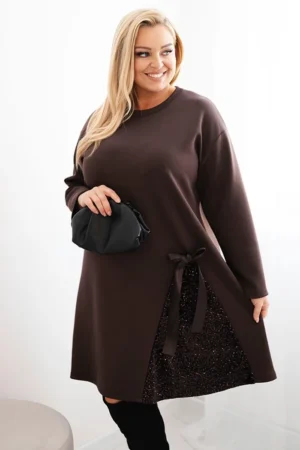 Rochie maro marime mare cu inser...