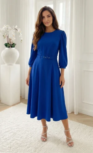 Rochie midi eleganta albastru re...