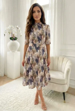 Rochie midi eleganta cu imprimeu...