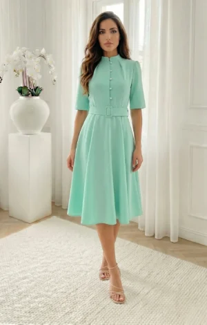 Rochie midi eleganta verde menta...