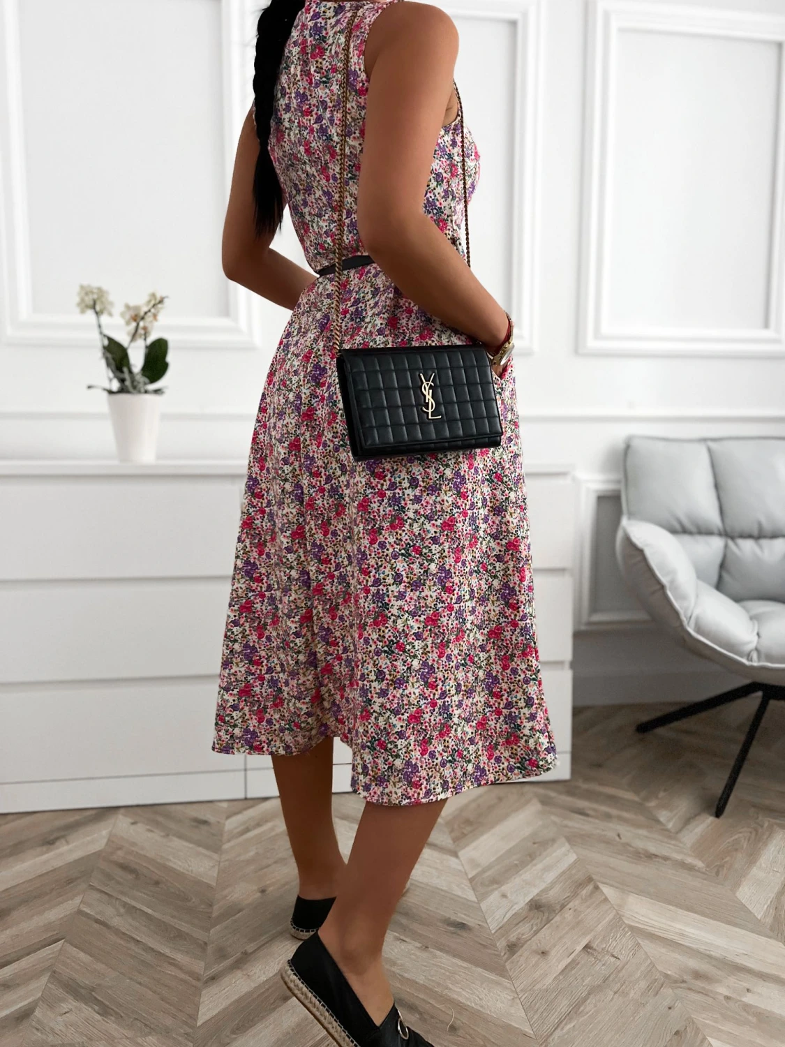Rochie midi lejera cu imprimeu f... - imagine 2