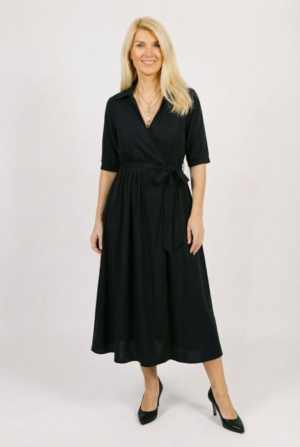 Rochie midi petrecuta cu cordon