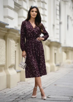 Rochie midi visinie eleganta cu ...