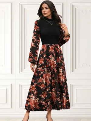 Rochie neagra cu fusta si maneci...
