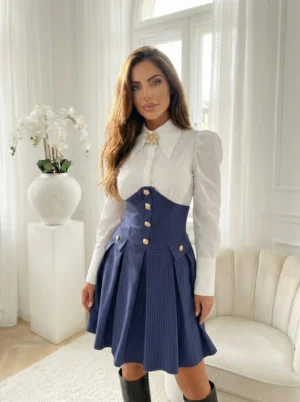 Rochie office eleganta bleumarin...