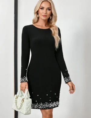 Rochie eleganta neagra accesoriz...