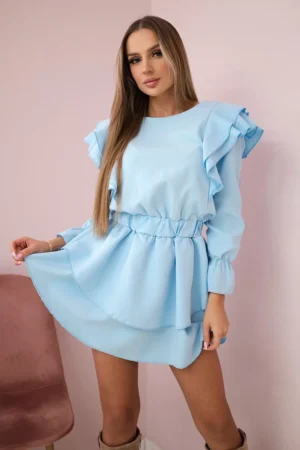 Rochie scurta albastru deschis c...